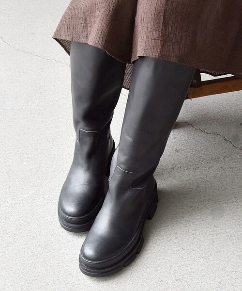 REMME（レメ）の「REMME: トラック ソール ロング ブーツ◇（ブーツ・レディース・ブラック/ブラウン・38/36/37）」の5枚目の写真