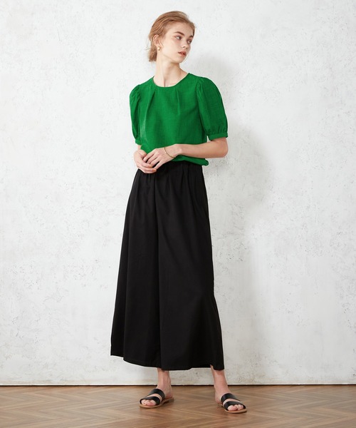 LE SOUK HOLIDAY（ルスークホリデー）の「リネンライクタックスリーブブラウス（シャツ/ブラウス・レディース・ネイビー/グリーン/モカ/イエロー・L/M）」の8枚目の写真
