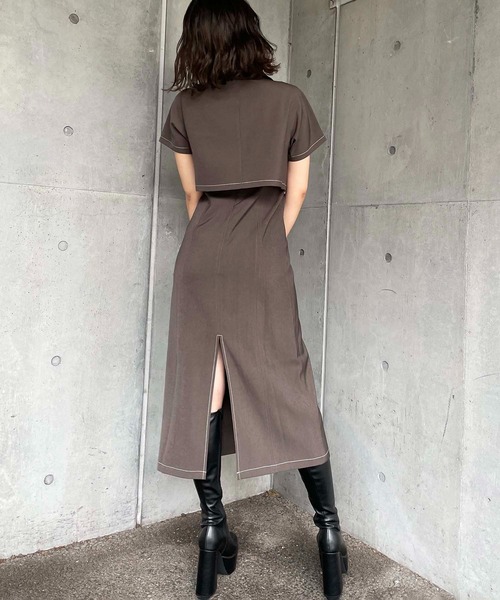 SPIRALGIRL(スパイラルガール)の「開襟ジャケット×ワンピースセット(ワンピース・レディース・ブラック/ネイビー/ブラウン・FREE)」の20枚目の写真