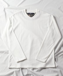 UNION STATION | 【EFFORTLESS】フクレジャガード縦柄ロンT(Tシャツ/カットソー)