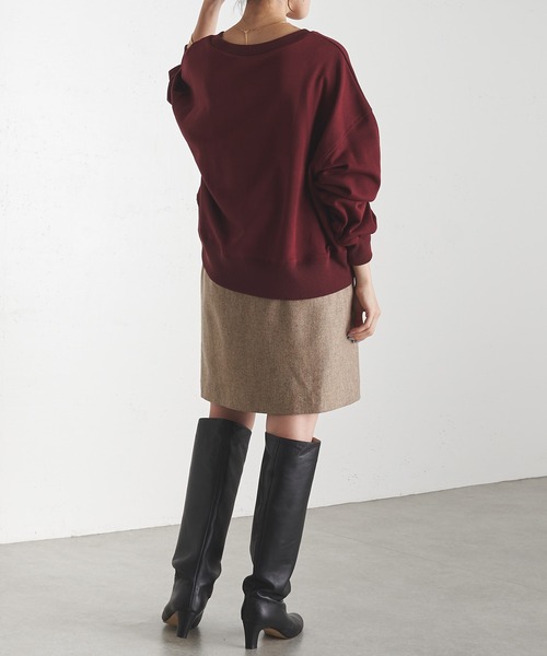 COLLAGE GALLARDAGALANTE（コラージュガリャルダガランテ）の「CHARLESプリント/ロゴスウェット（スウェット・レディース・ボルドー・FREE）」の14枚目の写真