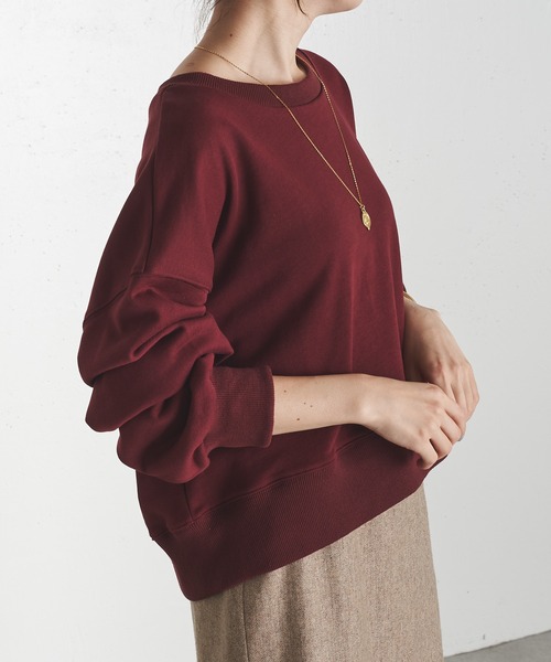 COLLAGE GALLARDAGALANTE（コラージュガリャルダガランテ）の「CHARLESプリント/ロゴスウェット（スウェット・レディース・ボルドー・FREE）」の17枚目の写真