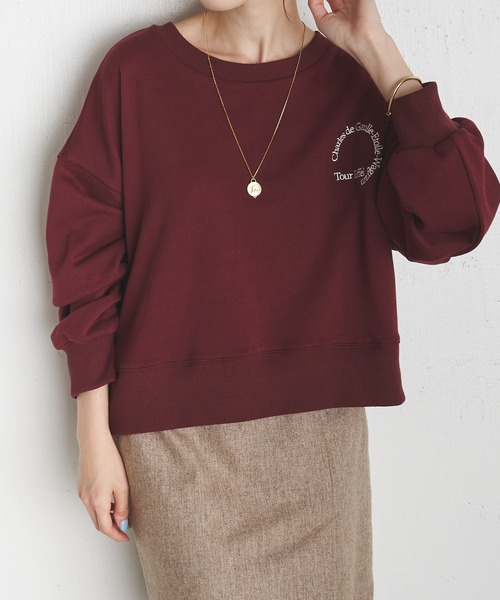 COLLAGE GALLARDAGALANTE（コラージュガリャルダガランテ）の「CHARLESプリント/ロゴスウェット（スウェット・レディース・ボルドー・FREE）」の20枚目の写真