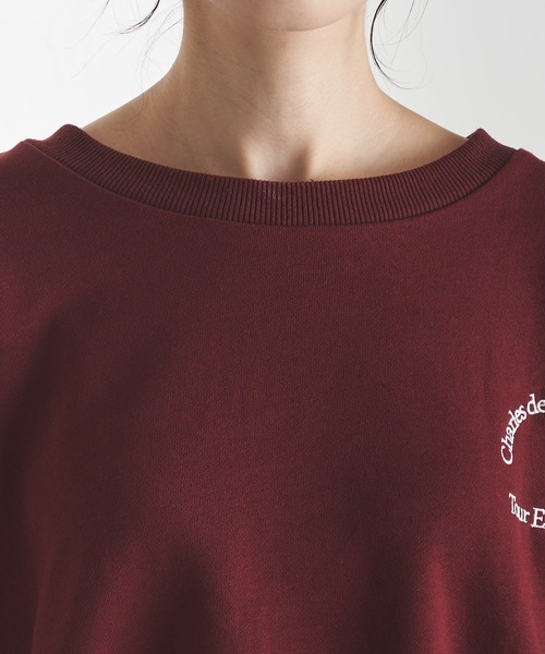 COLLAGE GALLARDAGALANTE（コラージュガリャルダガランテ）の「CHARLESプリント/ロゴスウェット（スウェット・レディース・ボルドー・FREE）」の6枚目の写真