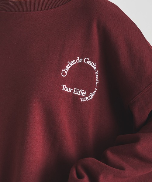 COLLAGE GALLARDAGALANTE（コラージュガリャルダガランテ）の「CHARLESプリント/ロゴスウェット（スウェット・レディース・ボルドー・FREE）」の7枚目の写真