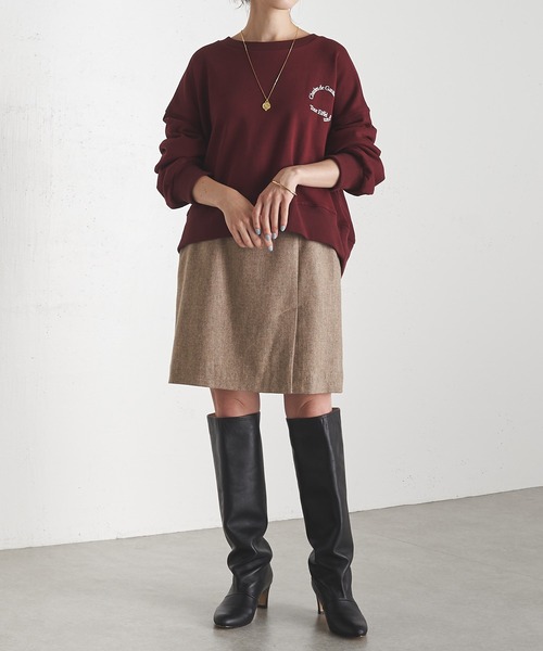 COLLAGE GALLARDAGALANTE（コラージュガリャルダガランテ）の「CHARLESプリント/ロゴスウェット（スウェット・レディース・ボルドー・FREE）」の18枚目の写真