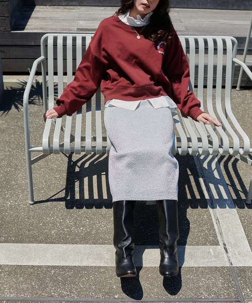 COLLAGE GALLARDAGALANTE（コラージュガリャルダガランテ）の「CHARLESプリント/ロゴスウェット（スウェット・レディース・ボルドー・FREE）」の22枚目の写真