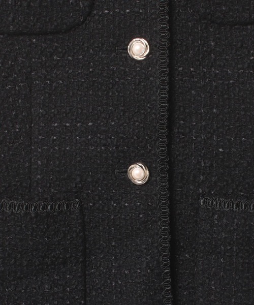 LOULOU WILLOUGHBY ルルウィルビー ノーカラー ジャケット 黒 Loulou Willoughby（ルルウィルビー）ジャケット 黒 サイズ:1(S位