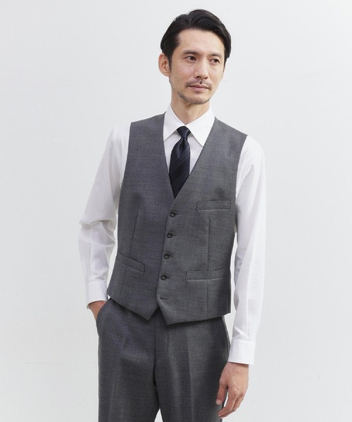 TAKEO KIKUCHI(タケオキクチ)の「【3ピース対応】シャイニーシャークピンヘッド ベスト(スーツベスト・メンズ・チャコールグレー/ダークネイビー/ダークグレー・02/03/04/01/05)」の5枚目の写真