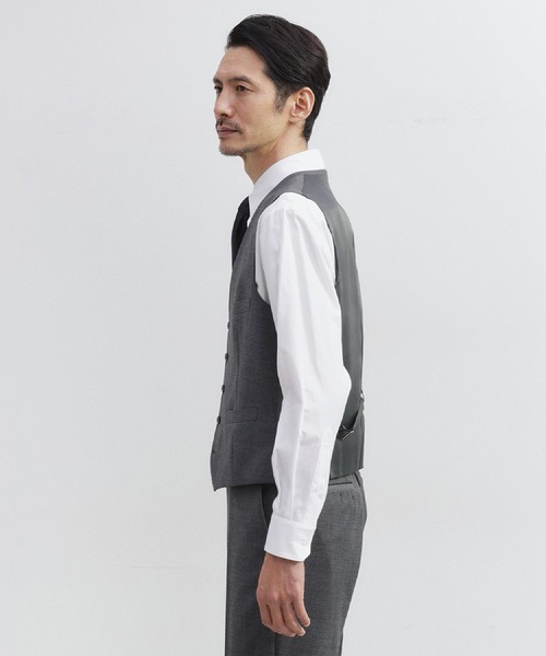 TAKEO KIKUCHI(タケオキクチ)の「【3ピース対応】シャイニーシャークピンヘッド ベスト(スーツベスト・メンズ・チャコールグレー/ダークネイビー/ダークグレー・02/03/04/01/05)」の6枚目の写真