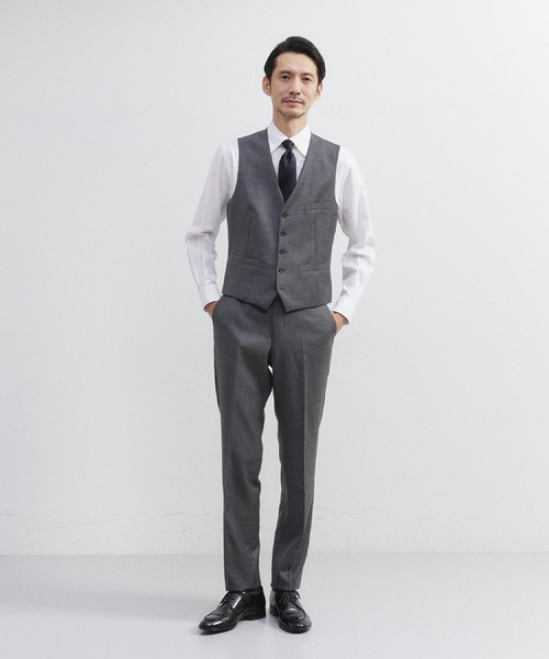TAKEO KIKUCHI(タケオキクチ)の「【3ピース対応】シャイニーシャークピンヘッド ベスト(スーツベスト・メンズ・チャコールグレー/ダークネイビー/ダークグレー・02/03/04/01/05)」の9枚目の写真