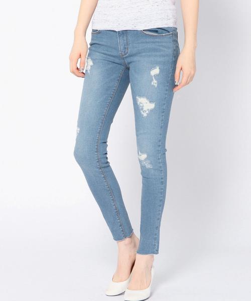 Another Edition(アナザーエディション)の「クラッシュスキニーデニムパンツ/ AEBC CRASH SKINY DNM◆(その他パンツ・レディース・ライトブルー/コバルトブルー・MEDIUM/SMALL)」の2枚目の写真