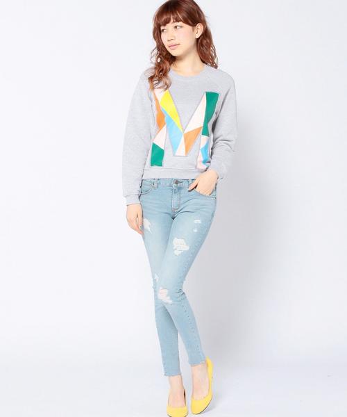 Another Edition(アナザーエディション)の「クラッシュスキニーデニムパンツ/ AEBC CRASH SKINY DNM◆(その他パンツ・レディース・ライトブルー/コバルトブルー・MEDIUM/SMALL)」の4枚目の写真