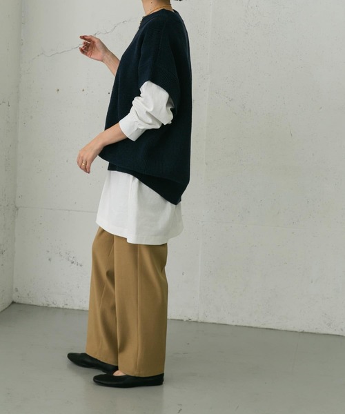 UR Lab.(アーバンリサーチラボ)の「ニットルーズベスト(ベスト・レディース・ブラック/ネイビー/モカ・FREE)」の10枚目の写真