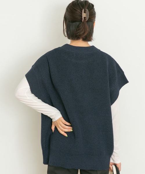 UR Lab.(アーバンリサーチラボ)の「ニットルーズベスト(ベスト・レディース・ブラック/ネイビー/モカ・FREE)」の13枚目の写真