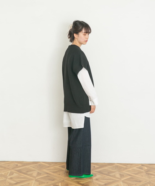 UR Lab.(アーバンリサーチラボ)の「ニットルーズベスト(ベスト・レディース・ブラック/ネイビー/モカ・FREE)」の7枚目の写真