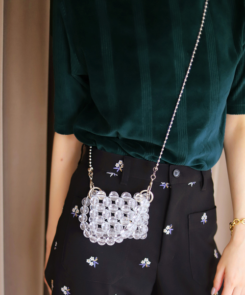 SLOBE citron.（スローブシトロン）の「【MILLER/ミラー】SLOBE citron. ベロアハーフスリーブTEE（Tシャツ/カットソー・レディース・グリーン・FREE）」の19枚目の写真