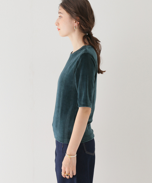 SLOBE citron.（スローブシトロン）の「【MILLER/ミラー】SLOBE citron. ベロアハーフスリーブTEE（Tシャツ/カットソー・レディース・グリーン・FREE）」の10枚目の写真