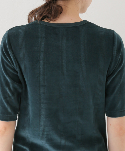 SLOBE citron.（スローブシトロン）の「【MILLER/ミラー】SLOBE citron. ベロアハーフスリーブTEE（Tシャツ/カットソー・レディース・グリーン・FREE）」の20枚目の写真