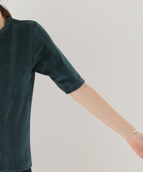 SLOBE citron.（スローブシトロン）の「【MILLER/ミラー】SLOBE citron. ベロアハーフスリーブTEE（Tシャツ/カットソー・レディース・グリーン・FREE）」の18枚目の写真