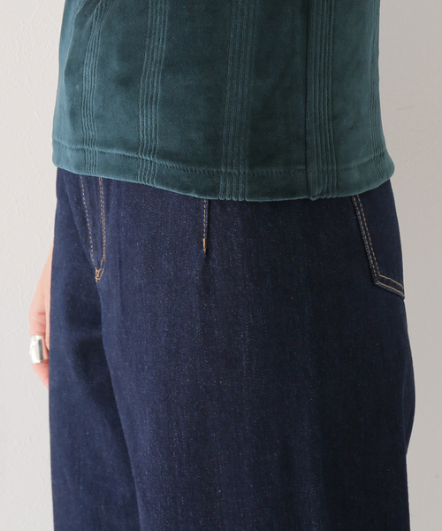 SLOBE citron.（スローブシトロン）の「【MILLER/ミラー】SLOBE citron. ベロアハーフスリーブTEE（Tシャツ/カットソー・レディース・グリーン・FREE）」の13枚目の写真