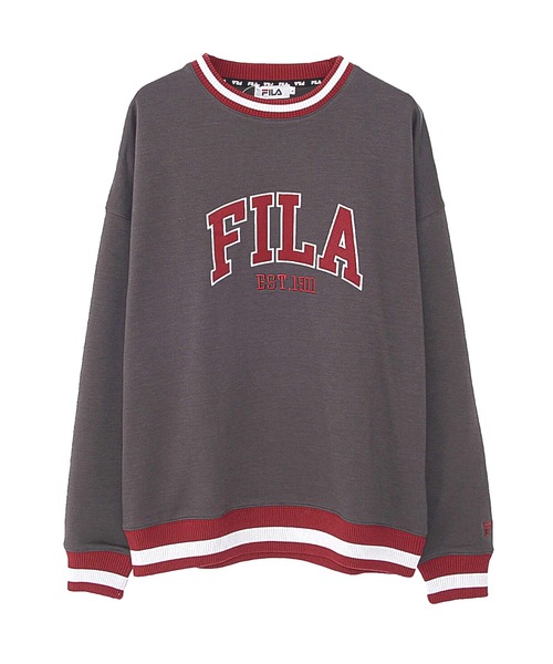 セール Fila フィラ プルオーバー ライン リブ カレッジロゴ トレーナー 長袖 裏起毛 スウェット Fila フィラ のファッション通販 Zozotown