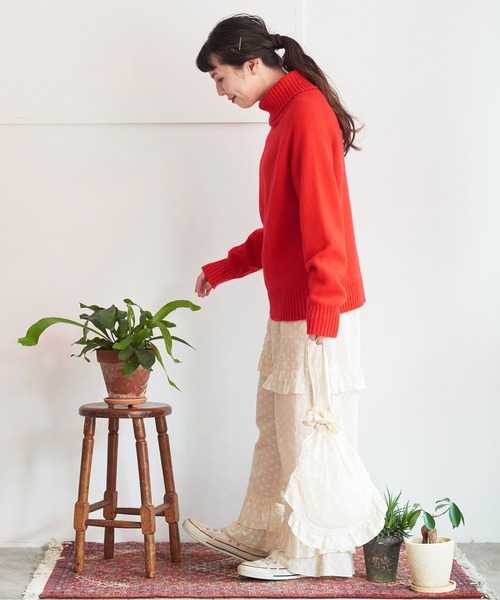 CHILD WOMAN(チャイルドウーマン)の「コットン/キュプラカットワーク伊吹染 巾着バッグ(ハンドバッグ・レディース・アイボリー・FREE)」の13枚目の写真