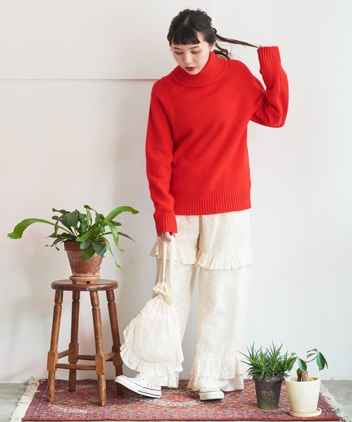 CHILD WOMAN(チャイルドウーマン)の「コットン/キュプラカットワーク伊吹染 巾着バッグ(ハンドバッグ・レディース・アイボリー・FREE)」の12枚目の写真