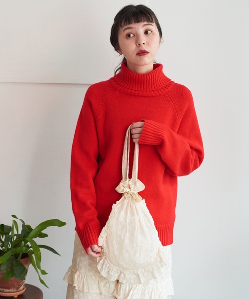 CHILD WOMAN(チャイルドウーマン)の「コットン/キュプラカットワーク伊吹染 巾着バッグ(ハンドバッグ・レディース・アイボリー・FREE)」の8枚目の写真