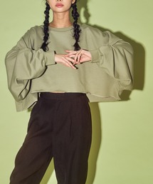 HANNE | クロップド丈ボリュームスリーブスウェット/プルオーバー(ニット/セーター)