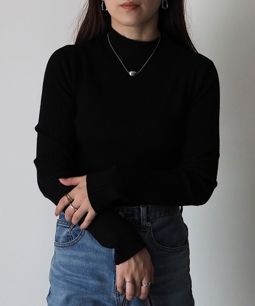 Riberry(リベリー)の「ボトルネック グラデーションリブニット(ニット/セーター・レディース・ブラック/ベージュ/ブラウン/オフホワイト・FREE)」の15枚目の写真