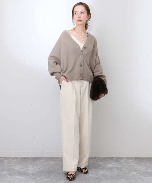 SLOBE IENA（スローブイエナ）の「パット付きレースキャミ（キャミソール・レディース・ブラック/アイボリー・FREE）」の8枚目の写真