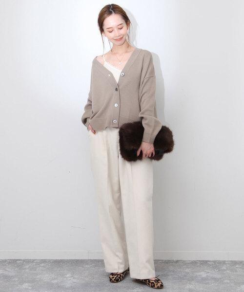 SLOBE IENA（スローブイエナ）の「パット付きレースキャミ（キャミソール・レディース・ブラック/アイボリー・FREE）」の9枚目の写真