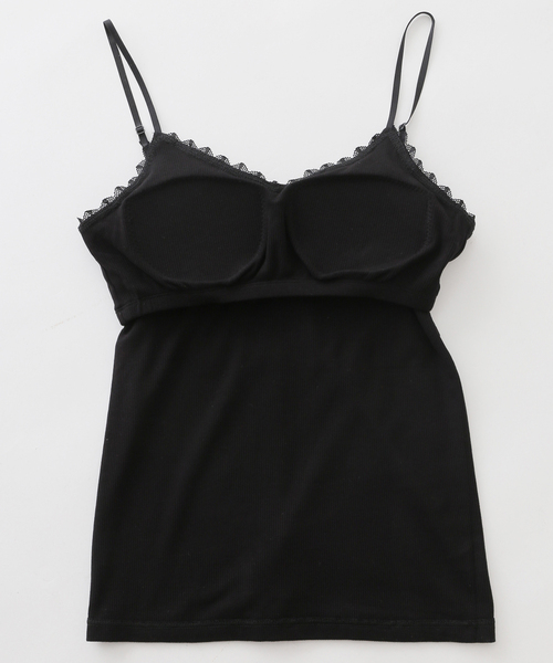 SLOBE IENA（スローブイエナ）の「パット付きレースキャミ（キャミソール・レディース・ブラック/アイボリー・FREE）」の18枚目の写真