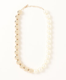 GGD SELECT | BIGパール&メタルボールネックレス(ネックレス)