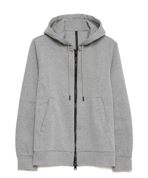 H.I.P. by SOLIDO（エイチアイピーバイソリード）の「H.I.P. by SOLIDO(エイチアイピー バイ ソリード) BLISTER JACQUARD JERSEY SLIM FIT HOODIE（パーカー・メンズ・チャコールグレー/ライトグレー・2/3/1/4）」の2枚目の写真