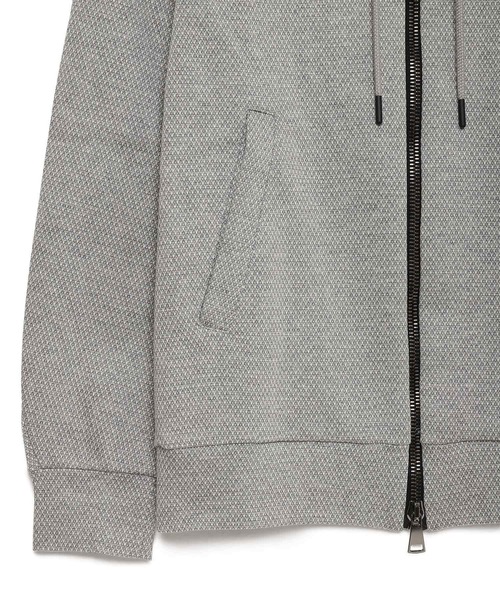 H.I.P. by SOLIDO（エイチアイピーバイソリード）の「H.I.P. by SOLIDO(エイチアイピー バイ ソリード) BLISTER JACQUARD JERSEY SLIM FIT HOODIE（パーカー・メンズ・チャコールグレー/ライトグレー・2/3/1/4）」の8枚目の写真
