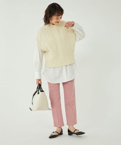 green label relaxing（グリーンレーベルリラクシング）の「コーデュロイ テーパード パンツ（その他パンツ・レディース・ライトグレー/ダークグレー/モカ/ライトピンク・40/38/36/34）」の22枚目の写真