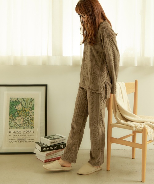 ファーフリース上下セットアップルームウェア（ルームウェア/パジャマ