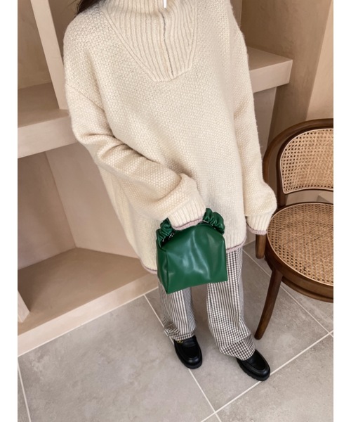 JUMELLE（ジュメロ）の「くしゅハンドルバッグ（ハンドバッグ・レディース・ホワイト/グリーン・FREE）」の12枚目の写真