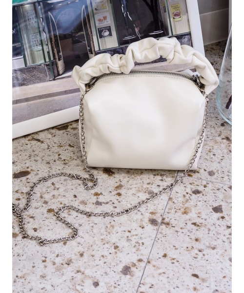 JUMELLE（ジュメロ）の「くしゅハンドルバッグ（ハンドバッグ・レディース・ホワイト/グリーン・FREE）」の14枚目の写真