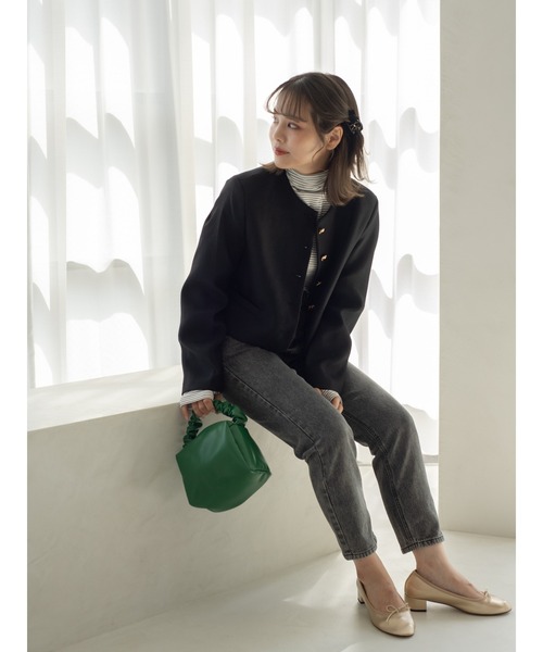 JUMELLE（ジュメロ）の「くしゅハンドルバッグ（ハンドバッグ・レディース・ホワイト/グリーン・FREE）」の18枚目の写真