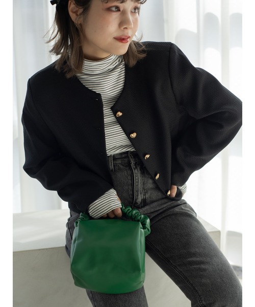 JUMELLE（ジュメロ）の「くしゅハンドルバッグ（ハンドバッグ・レディース・ホワイト/グリーン・FREE）」の21枚目の写真