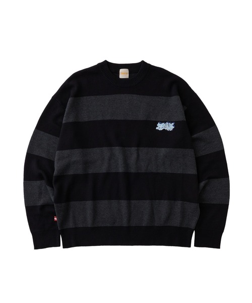 WHO'S WHO gallery（フーズフーギャラリー）の「【KOOKY'N/クーキー】BRONX FATボーダーニット（ニット/セーター・メンズ・パープル/ブラック/ブラウン/ブラック系その他・FREE）」の16枚目の写真