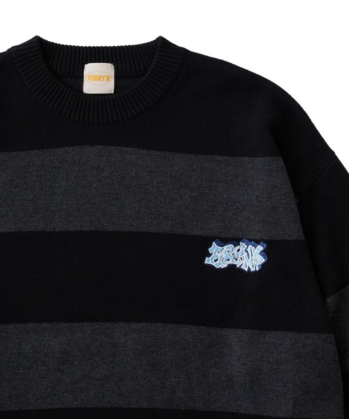 WHO'S WHO gallery（フーズフーギャラリー）の「【KOOKY'N/クーキー】BRONX FATボーダーニット（ニット/セーター・メンズ・パープル/ブラック/ブラウン/ブラック系その他・FREE）」の17枚目の写真