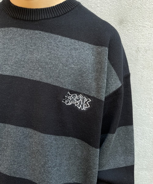 WHO'S WHO gallery（フーズフーギャラリー）の「【KOOKY'N/クーキー】BRONX FATボーダーニット（ニット/セーター・メンズ・パープル/ブラック/ブラウン/ブラック系その他・FREE）」の21枚目の写真