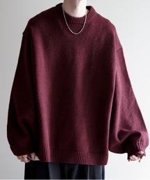 cussil | 【cussil/クシル】ハイファンクショナルニット ワイドバルーンスリーブ ルーズ セーター/イージーケア アンチピリング 形状記憶  ウォッシャブル(ニット/セーター)