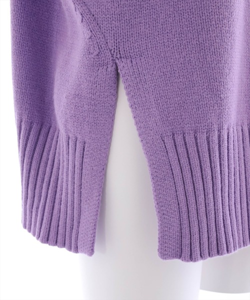 clear(クリア)の「サイドスリットオーバーニットトップス(ニット/セーター・レディース・ピンク/イエロー/パープル/ブラック/アイボリー/グレイッシュベージュ・F)」の14枚目の写真