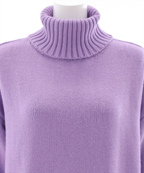 clear(クリア)の「サイドスリットオーバーニットトップス(ニット/セーター・レディース・ピンク/イエロー/パープル/ブラック/アイボリー/グレイッシュベージュ・F)」の11枚目の写真