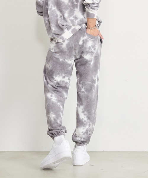 LONSDALE（ロンズデール）の「LONSDALE/ロンズデール セットアップ対応可 ワンポイントロゴ 両脇ポケット トレーニング タイダイ スウェットパンツ（スウェットパンツ・メンズ・ベージュ/チャコールグレー・LL/M/L）」の5枚目の写真